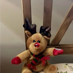 Sears Plush Reindeer with Red and Green Scarf